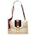 Borsa Satchel Gucci Sylvie in vitello bianco Small con borchie, perle e banda Web