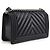 Chanel Black Old Medium Chevron Calfskin Boy Flap Nero - vista 3