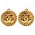 Orecchini a clip rotondi Chanel Gold CC placcati oro D'oro
