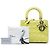 Dior Yellow Medium Lambskin Cannage Lady Dior Giallo - vista 6