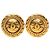 Orecchini a clip rotondi placcati oro Chanel Gold CC D'oro