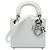 Dior White Mini Patent Microcannage Lady Dior Bianco Bianco sporco