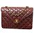 Chanel Classic Flap Bag Medium Burgundy aus gestepptem Lammleder Bordeaux