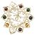 Spilla a cuore Chanel con strass e pietre colorate D'oro