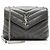 Borsa a tracolla Small LouLou in pelle di vitello matelassé con monogramma Saint Laurent Grigio