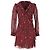 Michael Kors Mini-Kleid mit Rüschen in Schlangenleder-Print aus bordeauxrotem Polyester