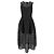 Maje Rire Mesh-Streifen-Midikleid aus schwarzem Polyester