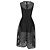 Maje Rire Mesh-Streifen-Midikleid aus schwarzem Polyester - Ansicht 3