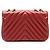 Gabrielle Borsa Mini Flap Statement in vitello Chevron Chanel Rosso - vista 3