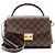 Borsa a tracolla Louis Vuitton Damier Ebene Croisette Marrone