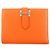 Cartera bifold de cuero Hermès BEAN Compact Naranja