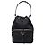Prada Borsa bucket Duet in Re-Nylon nero con logo triangolare placcato oro