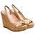 Miu Miu Sandali con zeppa in pelle beige