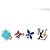 Louis Vuitton Fairy Tale Ring-Set Schwarz Rot Blau Marineblau