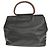 Chanel Vintage Wooden Ring Tote Caviar Medium Nero - vista 2