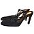 Gianni Versace Sandali neri con tacco alto in camoscio glitterato Nero