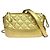 Chanel Gabrielle Double Zip Clutch mit Kette aus gestepptem, gealtertem Kalbsleder Golden