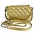 Chanel Gabrielle Double Zip Clutch mit Kette aus gestepptem, gealtertem Kalbsleder Golden - Ansicht 2