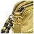 Chanel Gabrielle Double Zip Clutch mit Kette aus gestepptem, gealtertem Kalbsleder Golden - Ansicht 5