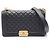 Borsa a tracolla Chanel Boy in pelle d'agnello nera Nero