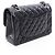 Borsa a tracolla Chanel Matelassé Double Flap Nero - vista 2
