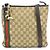 Borsa a tracolla Gucci in tela GG e pelle marrone Beige