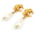 Orecchini a clip Chanel Oro e Bianco D'oro - vista 5
