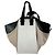 Bolsa de Ombro em Couro Loewe Hammock Preto Branco Bege - vista 3