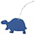 Hermès Petit H Tortue Blue Gray Leather Accessory Bag Charm Marron Bleu  - vue 1