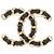 Spilla Chanel Coco Mark con motivo a catena Nero D'oro