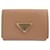 Saffiano Prada Tri-fold Compact Wallet Beige