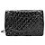 Chanel Timeless - Classic Double Flap Quilted Patent Maxi 33 x 23 x 10 Nero - vista 2