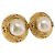 Orecchini CHANEL Metallo Tono Oro Bianco CC Auth bs36536