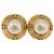 Orecchini CHANEL Metallo Tono Oro Bianco CC Auth bs36536 - vista 2