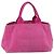 Borsa PRADA Canapa MM Canvas Rosa Oro Auth 194294 D'oro - vista 3
