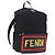 FENDI Rucksack Nylon Black Silver Auth bs36641V Schwarz Silber