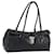 Bolso de hombro PRADA de piel negro plata Auth 195224V