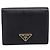 Saffiano Portafoglio Compatto PRADA Pelle Safiano Nero Oro Auth 196043A D'oro - vista 2