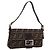 Borsa a tracolla FENDI Zucca Canvas Mamma Baguette Brown Silver Auth BA14998SAV Marrone Argento