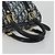 Borsa a mano Christian Dior Trotter Canvas PVC Navy Gold Auth bs36749 D'oro Blu navy - vista 7