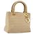 Borsa Christian Dior Lady Dior Canage Nylon Beige Gold Auth bs36737 D'oro