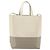 Céline CELINE Vertical Cabas Small Hand Bag Calf Skin 2way White Gray gold Auth 194240 Marrone Bianco D'oro - vista 3