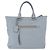 Saco Tote PRADA em couro 2way Azul Claro Ouro Auth 192481A Dourado - vista 2