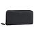 Cartera larga SAINT LAURENT de cuero negro plata Auth bs36739