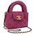 CHANEL Matelasse Chain Shoulder Pouch Canvas 2way Pink Gold CC Auth 195334V Rosa D'oro