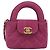 CHANEL Matelasse Chain Shoulder Pouch Canvas 2way Pink Gold CC Auth 195334V Rosa D'oro - vista 2