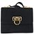 Borsa a tracolla Salvatore Ferragamo Gancini in camoscio nero e oro Auth 194354A D'oro - vista 2