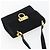 Borsa a tracolla Salvatore Ferragamo Gancini in camoscio nero e oro Auth 194354A D'oro - vista 6