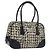 Borsa Boston PRADA Tweed Nero Argento Auth 195598V