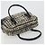 Borsa Boston PRADA Tweed Nero Argento Auth 195598V - vista 6